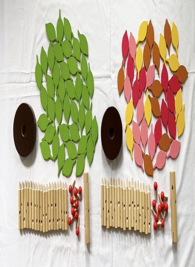 Carykon Green+Yellow Early Childhood Building Blocks Wooden Assembling Tree Combination Boys and Girls DIY Disassembly Puzzles Educational Toys Home Office Decoration - Image 2